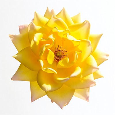 Yellow rose on white background