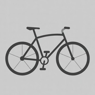 Black silhouette bicycle illustration