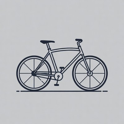 Line art bicycle illustration
