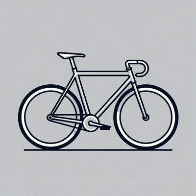Line art fixie bicycle illustration