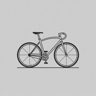 Line art fixed gear bicycle