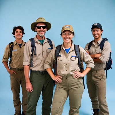 Group of park rangers smiling together