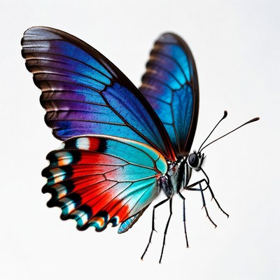 Colorful Blue Butterfly Wings Spread