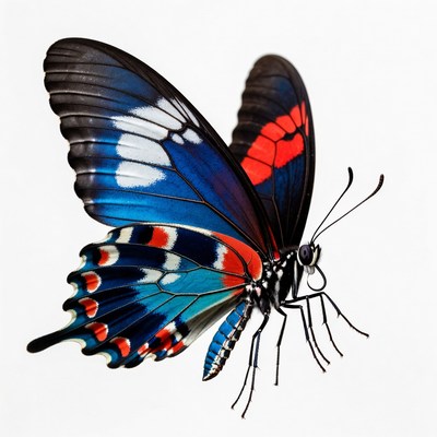 Colorful Blue and Red Butterfly