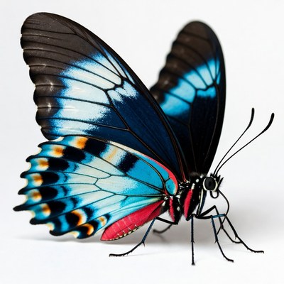 Colorful Birdwing Butterfly on White Background
