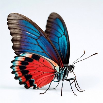 Colorful Blue Morpho Butterfly Wings Spread