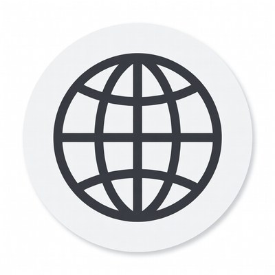 Globe Icon on White Background