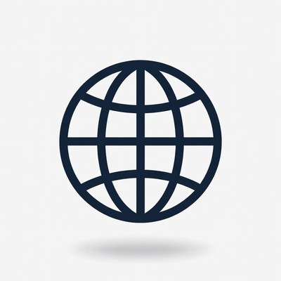 Black Outline Globe Icon