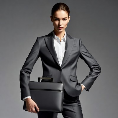 Businesswoman holding briefcase