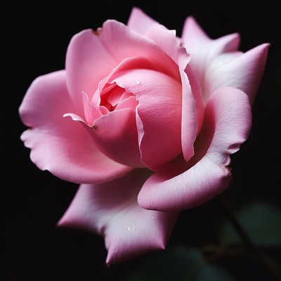 Pink Rose with Dew Drops