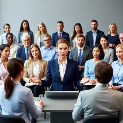 Woman Leading Business Meeting