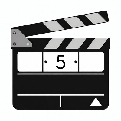 Clapperboard with number 5