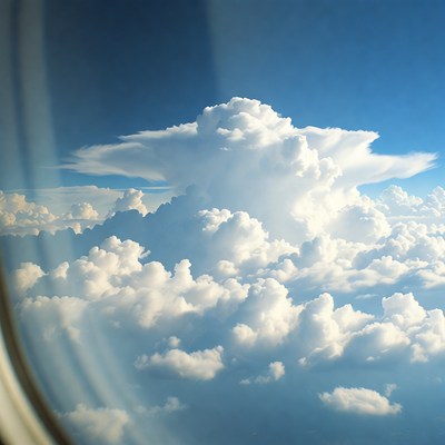 Airplane Window Clouds View