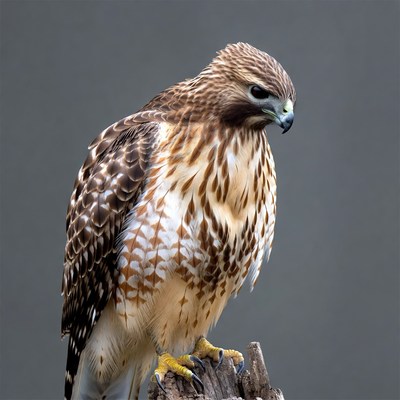 Red-tailed Hawk Perched on Branch