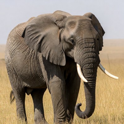 Elephant standing in savanna grass
