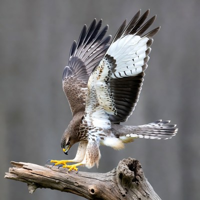 Red-tailed Hawk Perched on Branch