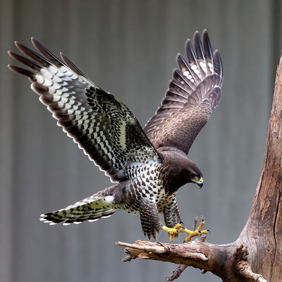 Hawk perched on tree branch