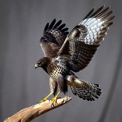Red-tailed Hawk Perched on Branch