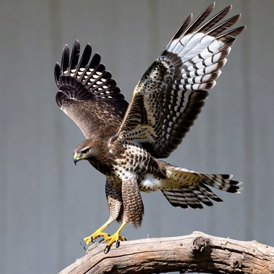Red-tailed Hawk Perched on Branch