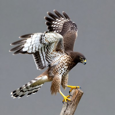Red-tailed Hawk Perched on Branch