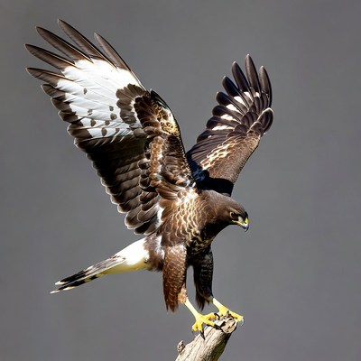 Red-tailed Hawk Perched on Branch