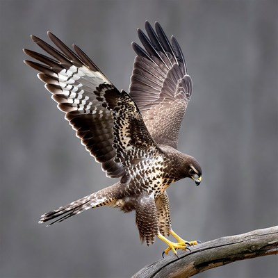 Red-tailed Hawk Perched on Branch