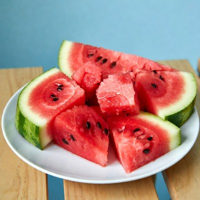 Sliced Watermelon on White Plate