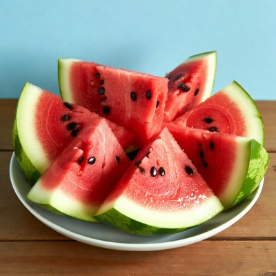 Sliced Watermelon on Plate