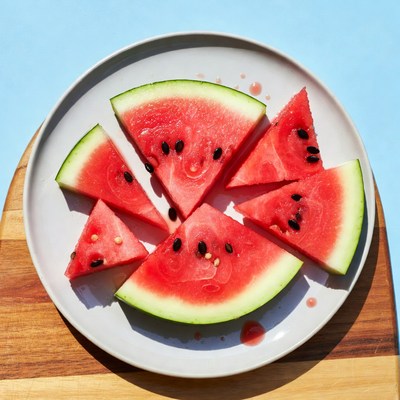 Sliced Watermelon on White Plate