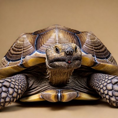 Close-up of sulcata tortoise