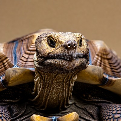 Close-up of sulcata tortoise