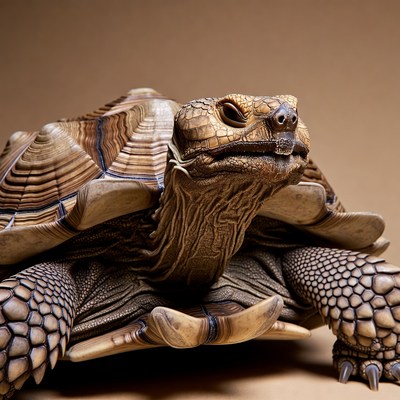 Close-up of ornate tortoise