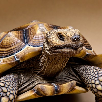 Close-up of sulcata tortoise
