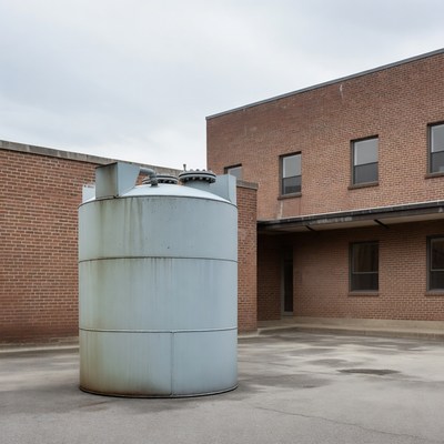 Gray Industrial Water Tank Outdoors