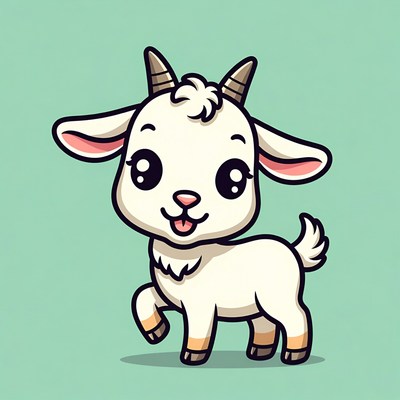 Cute baby goat illustration