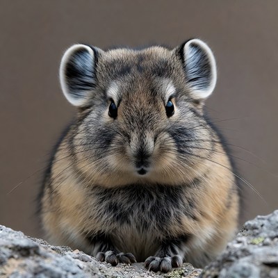 Cute chinchilla on rock