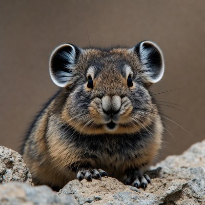 Viscacha sitting on rock