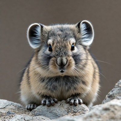 Viscacha sitting on rock