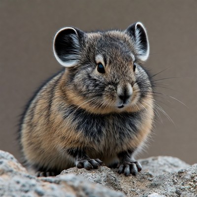 Viscacha sitting on rock