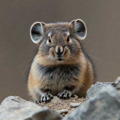 Cute viscacha on rocky surface