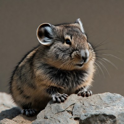 Cute chinchilla on rock