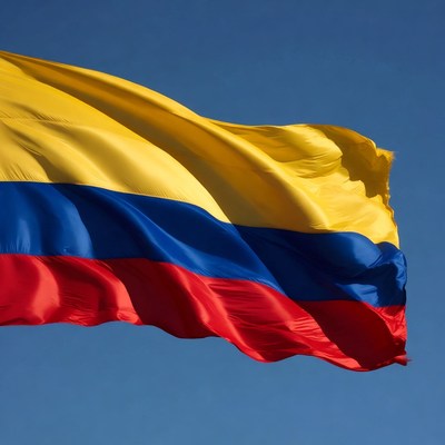 Waving Colombian Flag