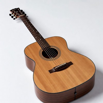 Acoustic Guitar on White Background