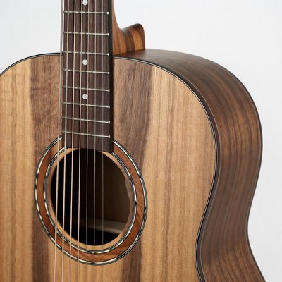 Wooden Acoustic Guitar Closeup