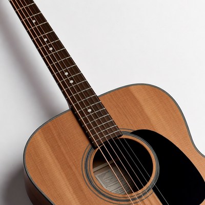 Acoustic Guitar on White Background