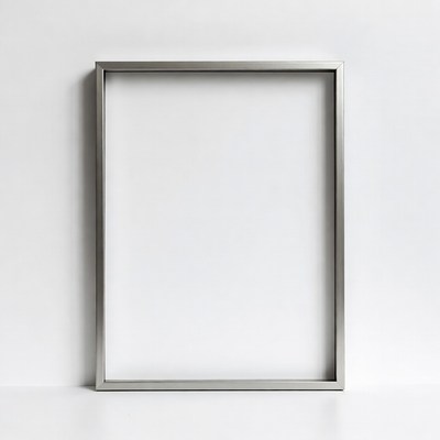 Empty Silver Metal Picture Frame