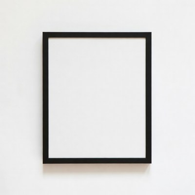 Empty Black Frame on White Wall