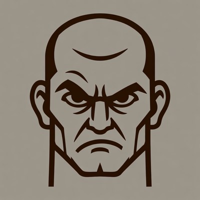 Angry bald man illustration