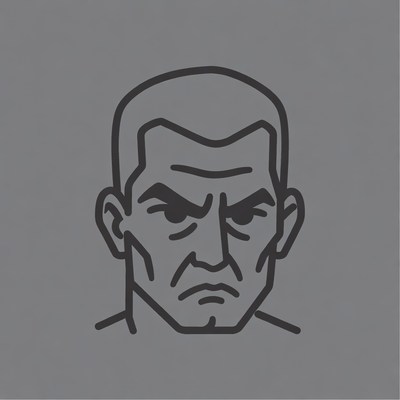 Angry man line art illustration