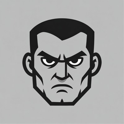 Angry man face illustration